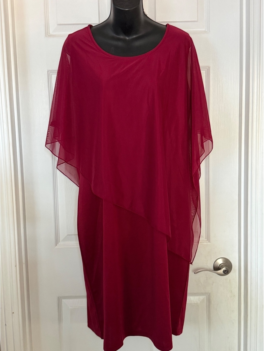 Sese Code Magenta Chiffon Overlay Dress XL